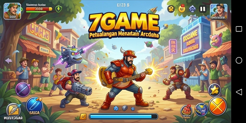 Tampilan menarik gameplay 7GAME yang penuh aksi arcade.