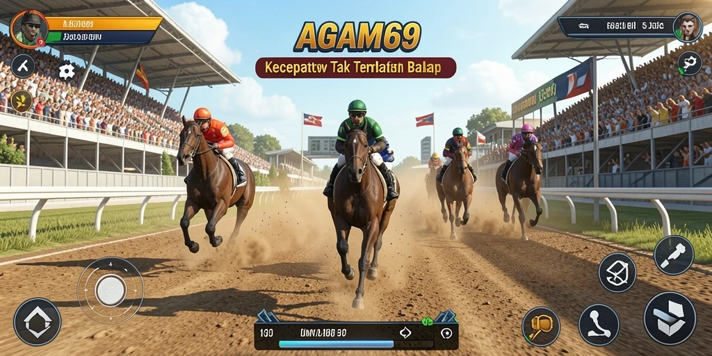 Screenshot AGAM69 menampilkan momen mendebarkan saat balapan sengit.