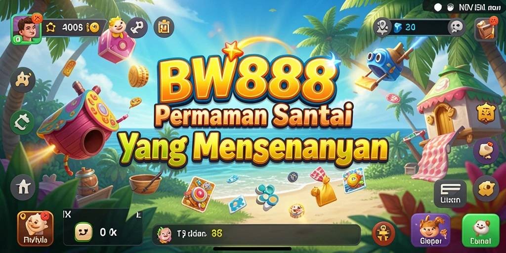 Tampilan gameplay BW888 yang cerah dan menyenangkan.