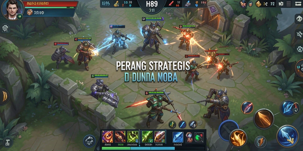 Tampilan pertarungan seru gameplay H89 di arena MOBA.