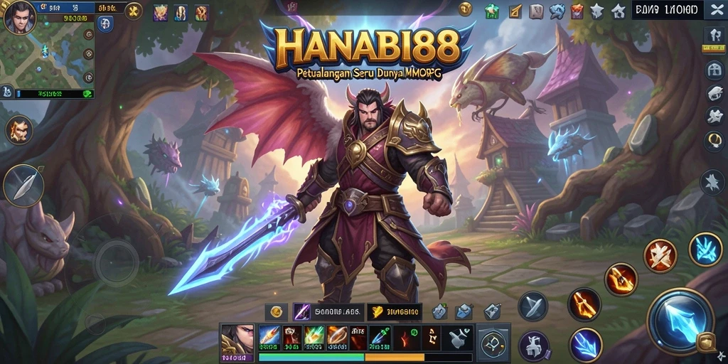 Screenshot <strong>HANABI88</strong> memperlihatkan pertarungan seru dan dunia yang luas.