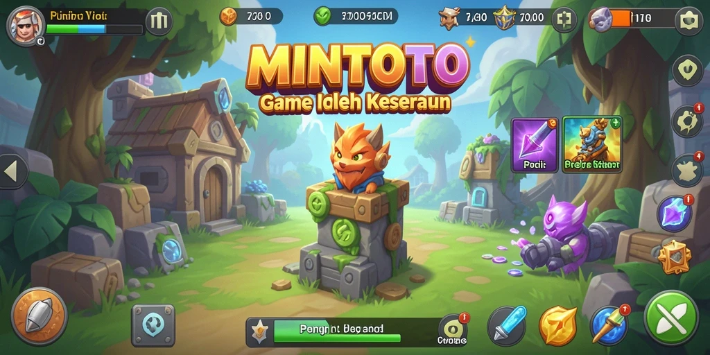 Tampilan gameplay MINTOTO yang penuh warna dan interaksi.