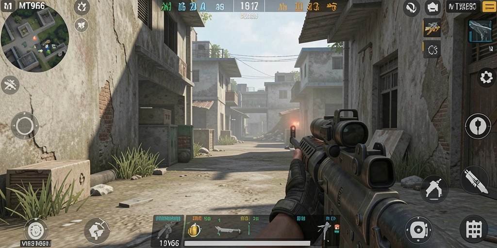 Tampilan intens dari gameplay MT966 yang menegangkan dan seru.