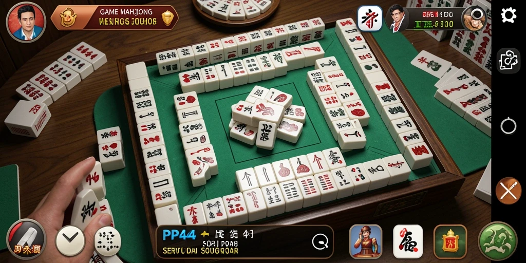 Tampilan gameplay PP444 dengan elemen Mahjong yang menarik.