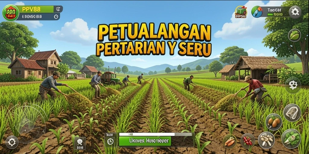 Tangkapan layar PPV88 menampilkan gameplay bertani yang seru dan interaktif.