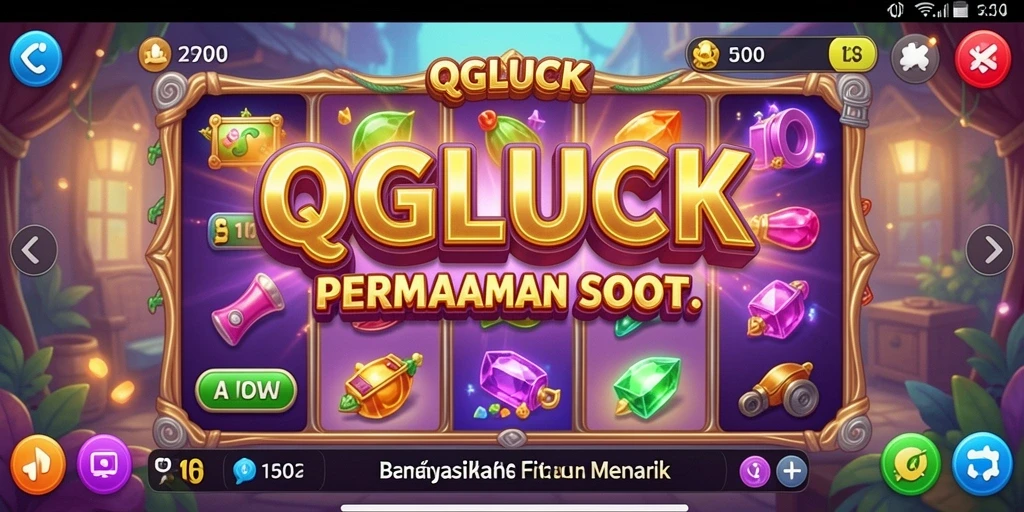 Tampilan menarik dari gameplay QGLUCK yang penuh warna dan fitur Slot.