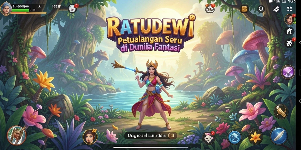 Screenshot gameplay RATUDEWI dengan petualangan seru dan karakter menarik.