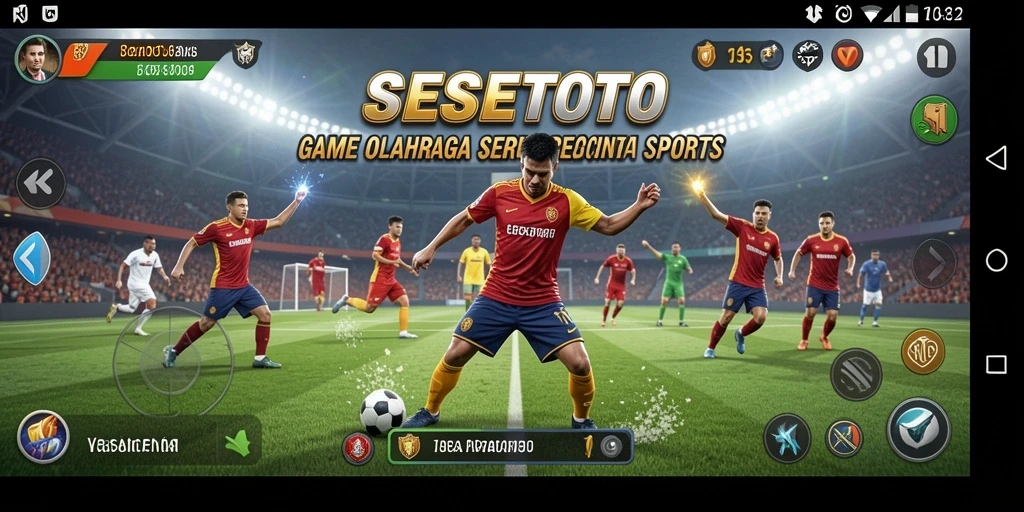 Tampilan gameplay seru dalam SESETOTO dengan aksi olahraga menegangkan.