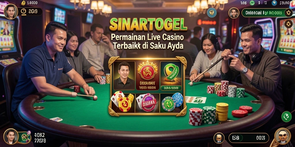 Tampilan screenshot gameplay SINARTOGEL dengan dealer nyata di Live Casino.